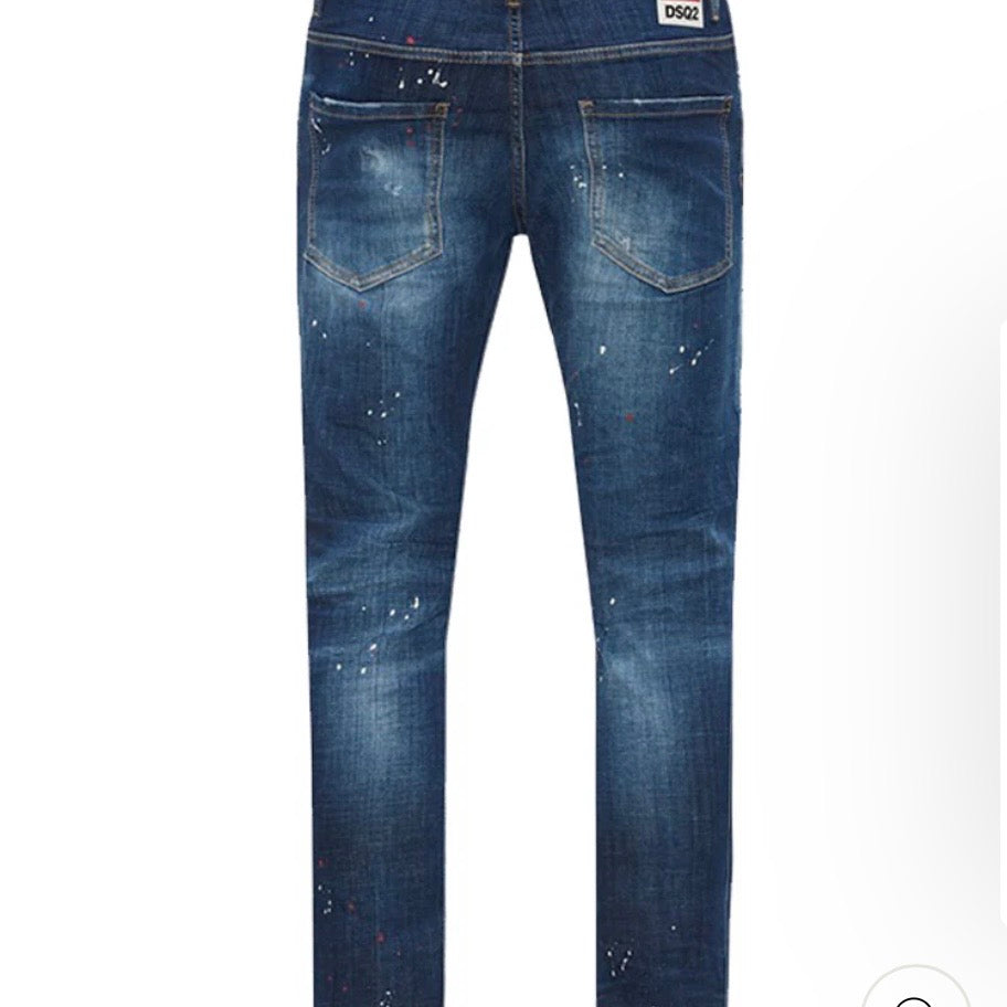 DSQUARED2 DSQ2 PATCH RIPPED SKATER JEANS IN BLUE