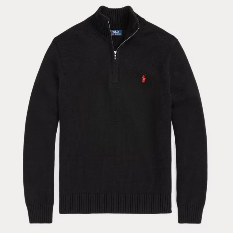 Ralph Lauren Cotton Quarter-Zip Mockneck Jumper