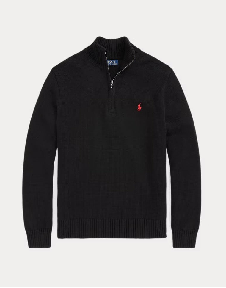Ralph Lauren Cotton Quarter-Zip Mockneck Jumper