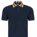 Burberry Check Collar Cotton Polo Shirt